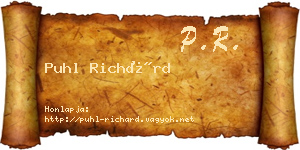 Puhl Richárd névjegykártya