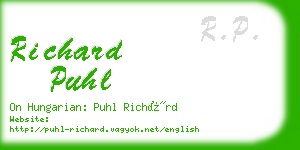 richard puhl business card